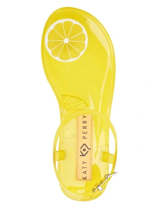 Katy Perry Collections Yellow Jelly Sandals with Lemon Accent - Picture 2 of 8